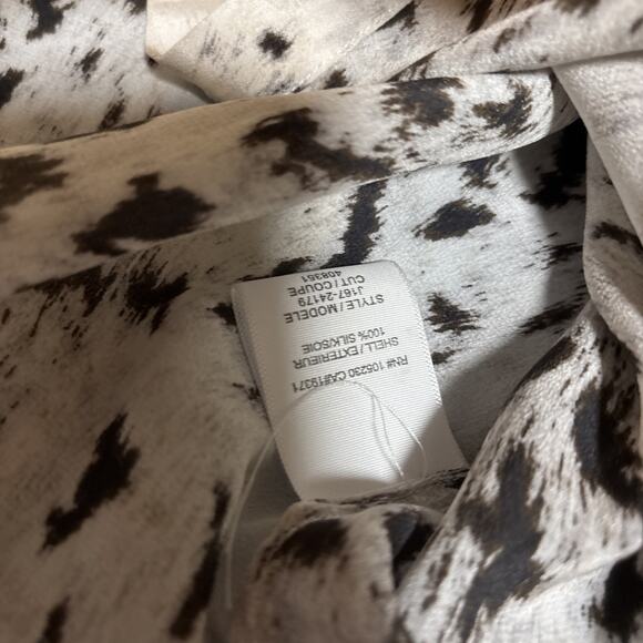 Joie Black and White Patterned Animal Blouse Small - Picture 8 of 8